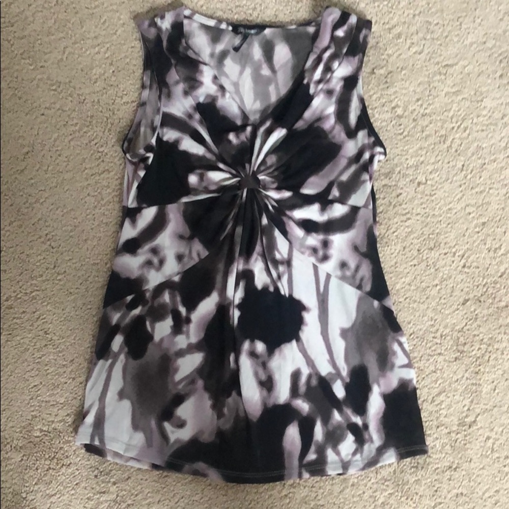 Black, white, and gray sleeveless top
